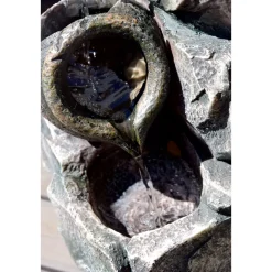 dobar Design-Zimmerbrunnen 16,2 x 27 x 17,2 cm grau