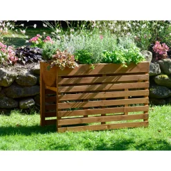 dobar Doppel-Hochbeet 100 x 71 x 50 cm braun