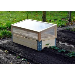 dobar Frühbeet mit Pflanzkasten beige 100 x 50 x 50,2 cm