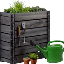 dobar Hochbeet mit Stecksystem 79 x 79 x 37 cm grau