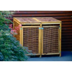 dobar Holz-Mülltonnenbox 125 x 80 x 115 cm braun