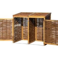 dobar Holz-Mülltonnenbox 125 x 80 x 115 cm braun