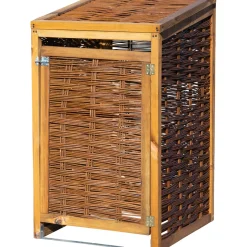 dobar Holz-Mülltonnenbox 60 x 80 x 115 cm braun