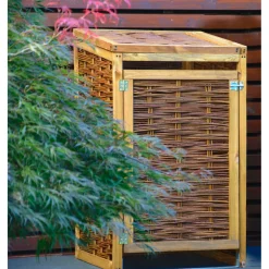 dobar Holz-Mülltonnenbox 60 x 80 x 115 cm braun