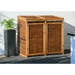 dobar Holz-Mülltonnenbox 137 x 83 x 132 cm braun