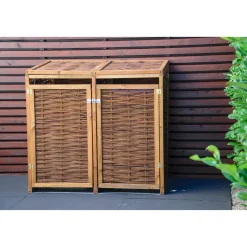 dobar Holz-Mülltonnenbox 137 x 83 x 132 cm braun