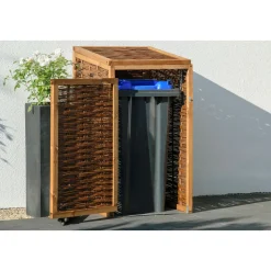 dobar Holz-Mülltonnenbox 70 x 83 x 132 cm braun