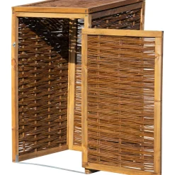 dobar Holz-Mülltonnenbox 70 x 83 x 132 cm braun