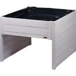 dobar Mährobotergarage mit Pflanzkasten 56 x 73 x 79 cm weiß