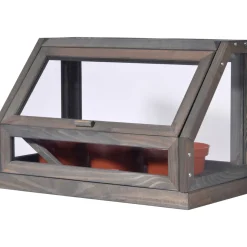 dobar Mini-Gewächshaus 38 x 24,5 x 20 cm grau