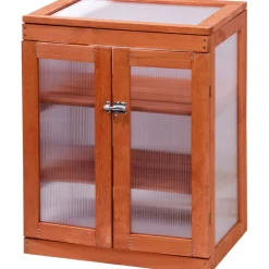 dobar Mini-Gewächshaus 58 x 76 x 43 cm braun