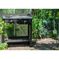 dobar Pflanztisch 79 x 90 x 39 cm schwarz