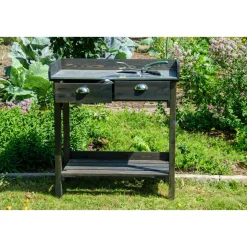 dobar Pflanztisch 79 x 90 x 39 cm schwarz