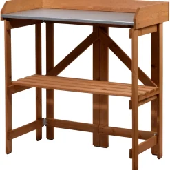 dobar Pflanztisch klappbar 85 x 89 x 44 cm braun