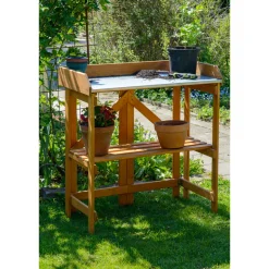 dobar Pflanztisch klappbar 85 x 89 x 44 cm braun