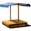 dobar Sandkasten mit schwenkbarem Dach 120 x 120 x 120 cm hellbraun