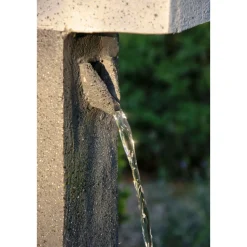 dobar XL Design-Gartenbrunnen mit LEDs 21,5 x 90,5 x 40,5 cm grau