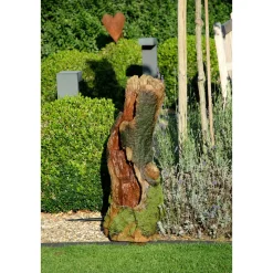 dobar XL Design-Gartenbrunnen 28 x 78 x 33 cm braun/grün