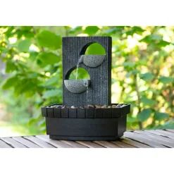 dobar Zimmerbrunnen 20,5 x 26 x 16,5 cm grau-schwarz