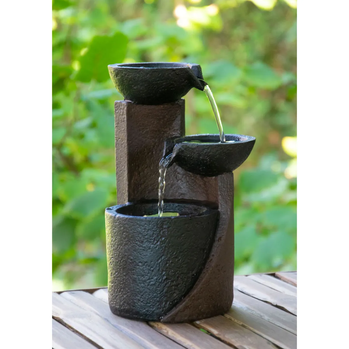 dobar Zimmerbrunnen 14,2 x 22 x 14,2 cm dunkelgrau-schwarz