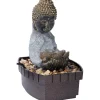 dobar Zimmerbrunnen mit Buddha 20,5 x 27 x 16,5 cm grau-schwarz