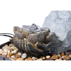 dobar Zimmerbrunnen mit Buddha 20,5 x 27 x 16,5 cm grau-schwarz