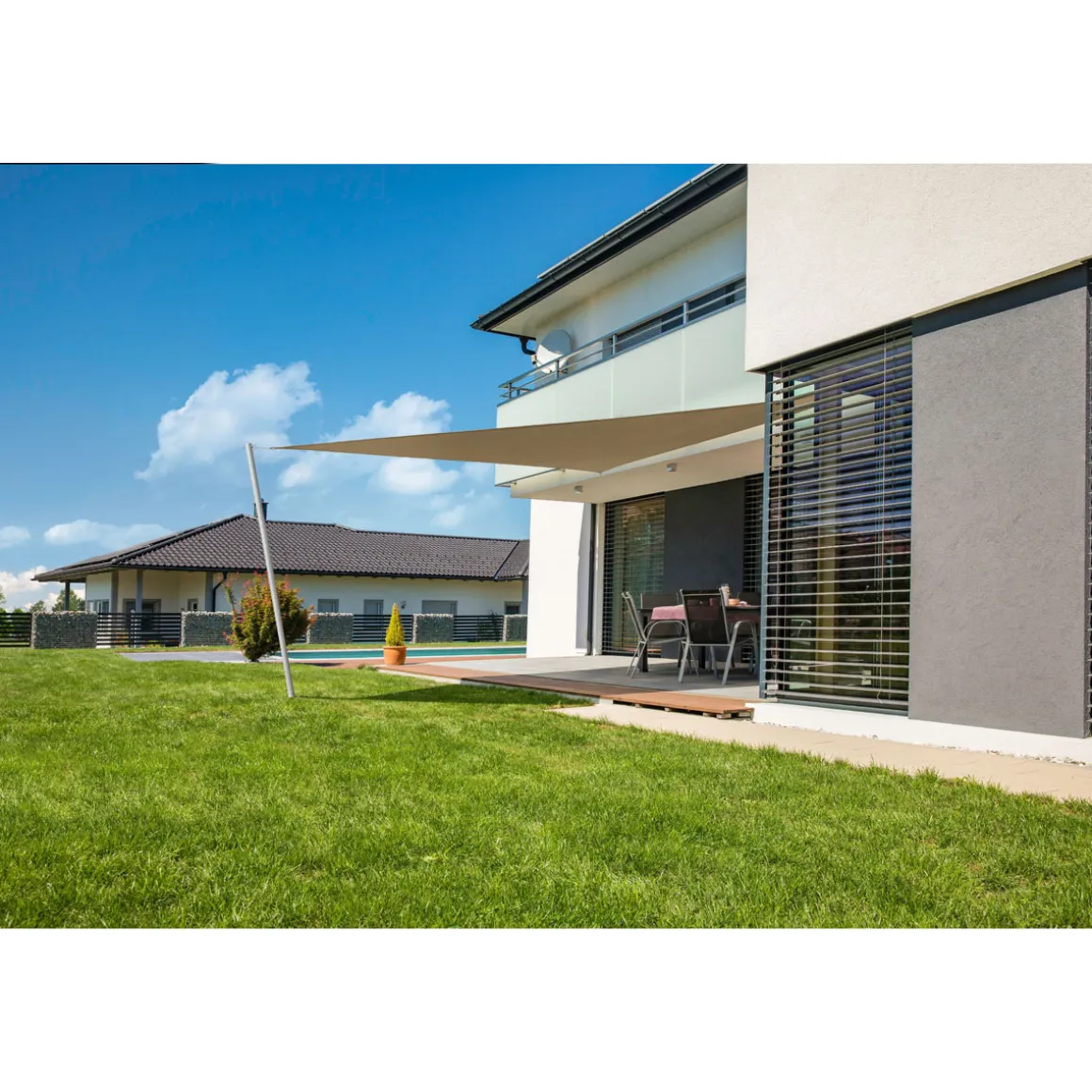 Dreieck-Segel Cannes 5 x 5 x 5 m taupe