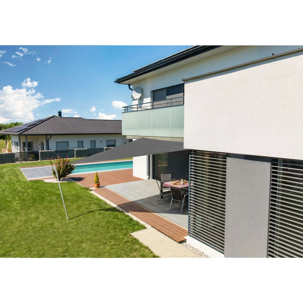 Dreieck-Segel Cannes 4 x 4 x 4 m anthrazit