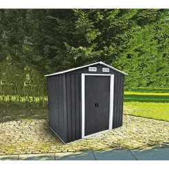 Durabil Gerätehaus Moritz carbon und weiß 204 x 186 x 132 cm