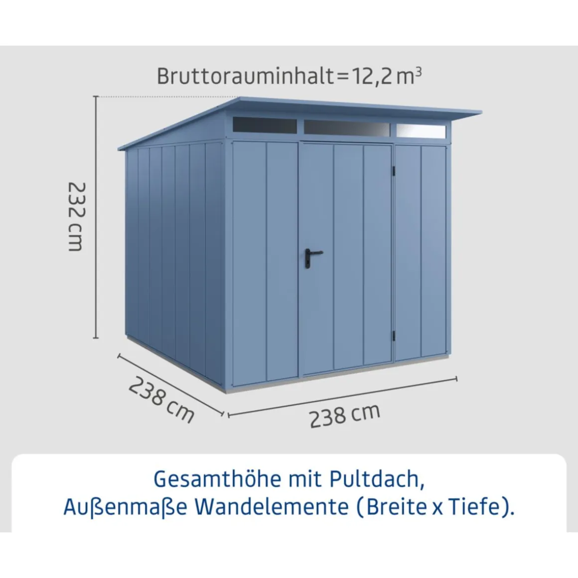 EcoStar Gerätehaus Elegant-PTyp 2RAL5014 1 flg
