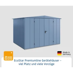 EcoStar Gerätehaus Elegant-STyp 3RAL5014 2 flg