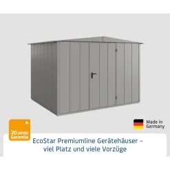 EcoStar Gerätehaus Elegant-STyp 3RAL9007 1 flg