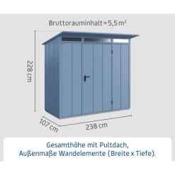 EcoStar Gerätehaus Elegant-PTyp 1RAL5014 1 flg