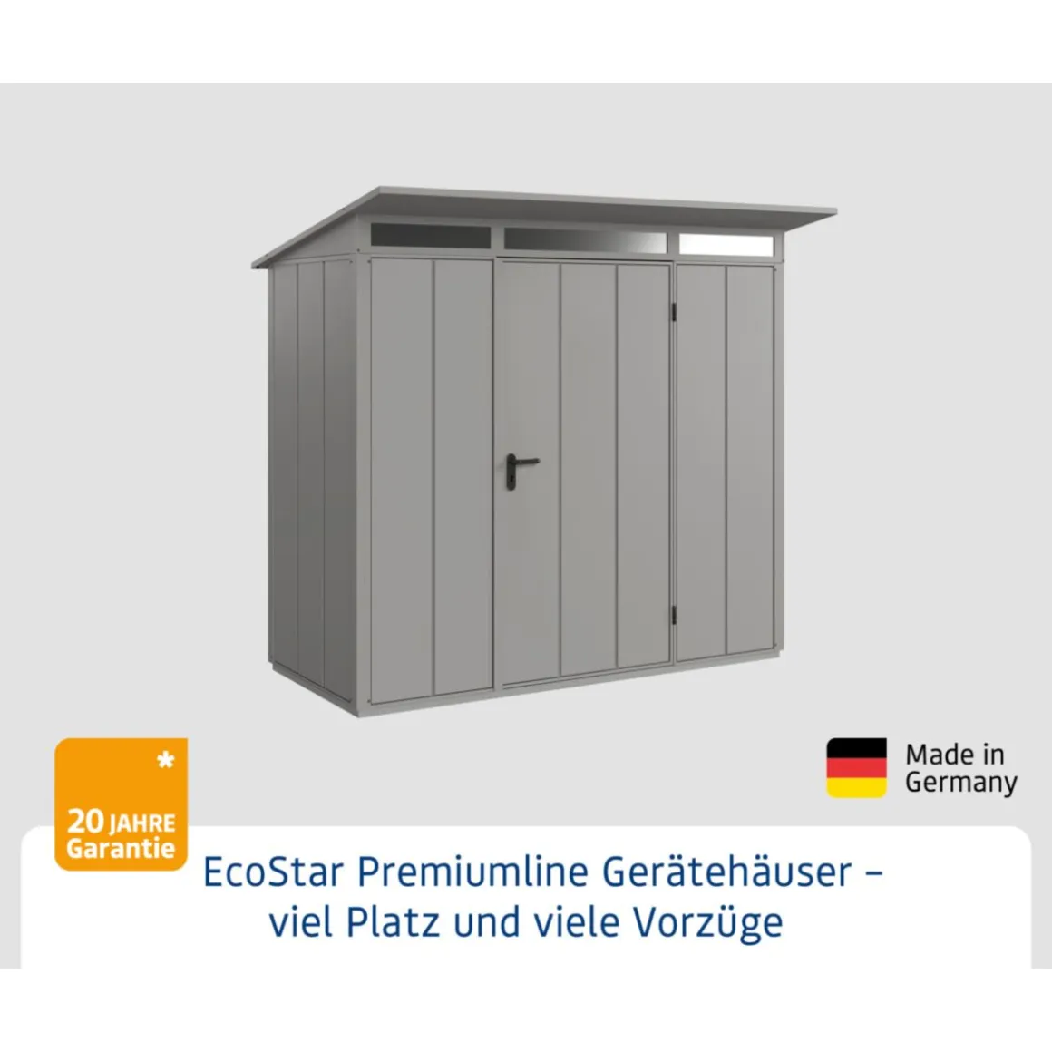 EcoStar Gerätehaus Elegant-PTyp 1RAL9007 1 flg