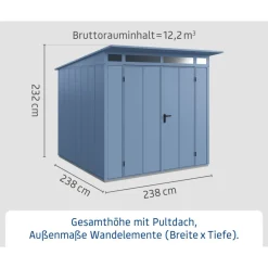 EcoStar Gerätehaus Elegant-PTyp 2RAL5014 2 flg
