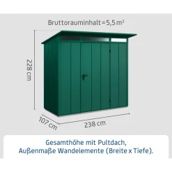 EcoStar Gerätehaus Elegant-PTyp 1RAL6005 1 flg