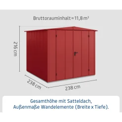 EcoStar Gerätehaus Elegant-STyp 2RAL3004 2 flg