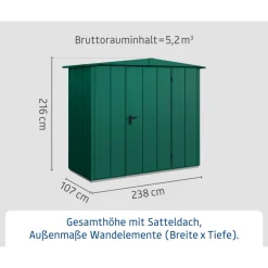EcoStar Gerätehaus Elegant-STyp 1RAL6005 1 flg