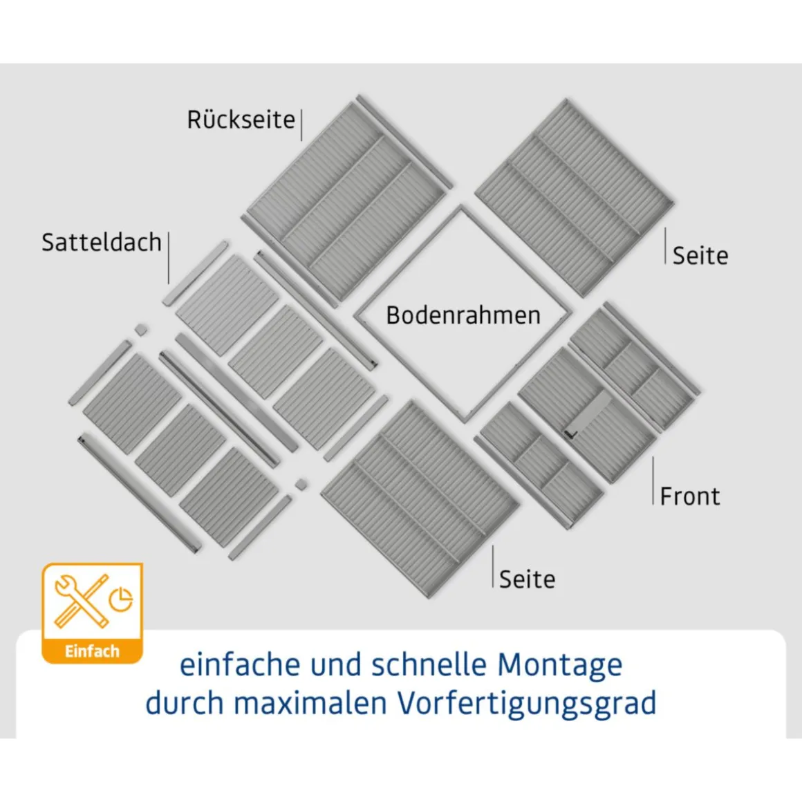 EcoStar Gerätehaus Elegant-STyp 1RAL9007 1 flg