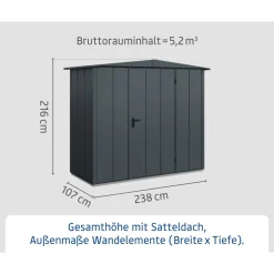 EcoStar Gerätehaus Elegant-STyp 1RAL7016 1 flg