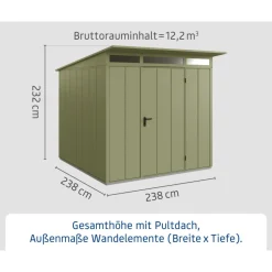 EcoStar Gerätehaus Elegant-PTyp 2RAL6013 1 flg