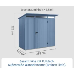 EcoStar Gerätehaus Trend-PTyp 1RAL5014 1 flg
