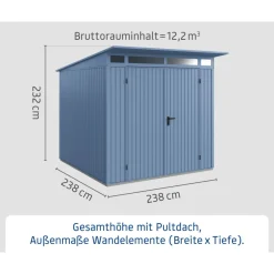 EcoStar Gerätehaus Trend-PTyp 2RAL5014 2 flg
