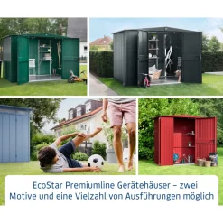 EcoStar Gerätehaus Trend-PTyp 3RAL3004 2 flg