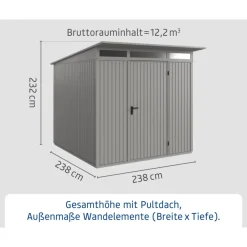 EcoStar Gerätehaus Trend-PTyp 2RAL9007 1 flg