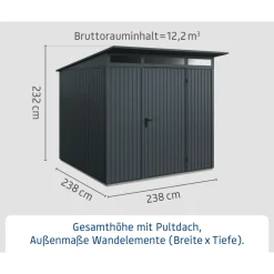 EcoStar Gerätehaus Trend-PTyp 2RAL7016 1 flg