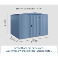 EcoStar Gerätehaus Trend-STyp 3RAL5014 1 flg