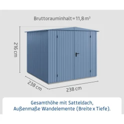 EcoStar Gerätehaus Trend-STyp 2RAL5014 2 flg