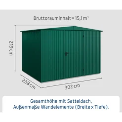 EcoStar Gerätehaus Trend-STyp 3RAL6005 1 flg