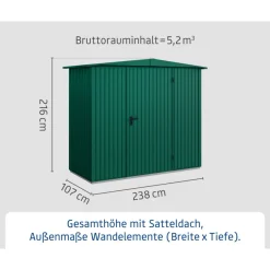 EcoStar Gerätehaus Trend-STyp 1RAL6005 1 flg